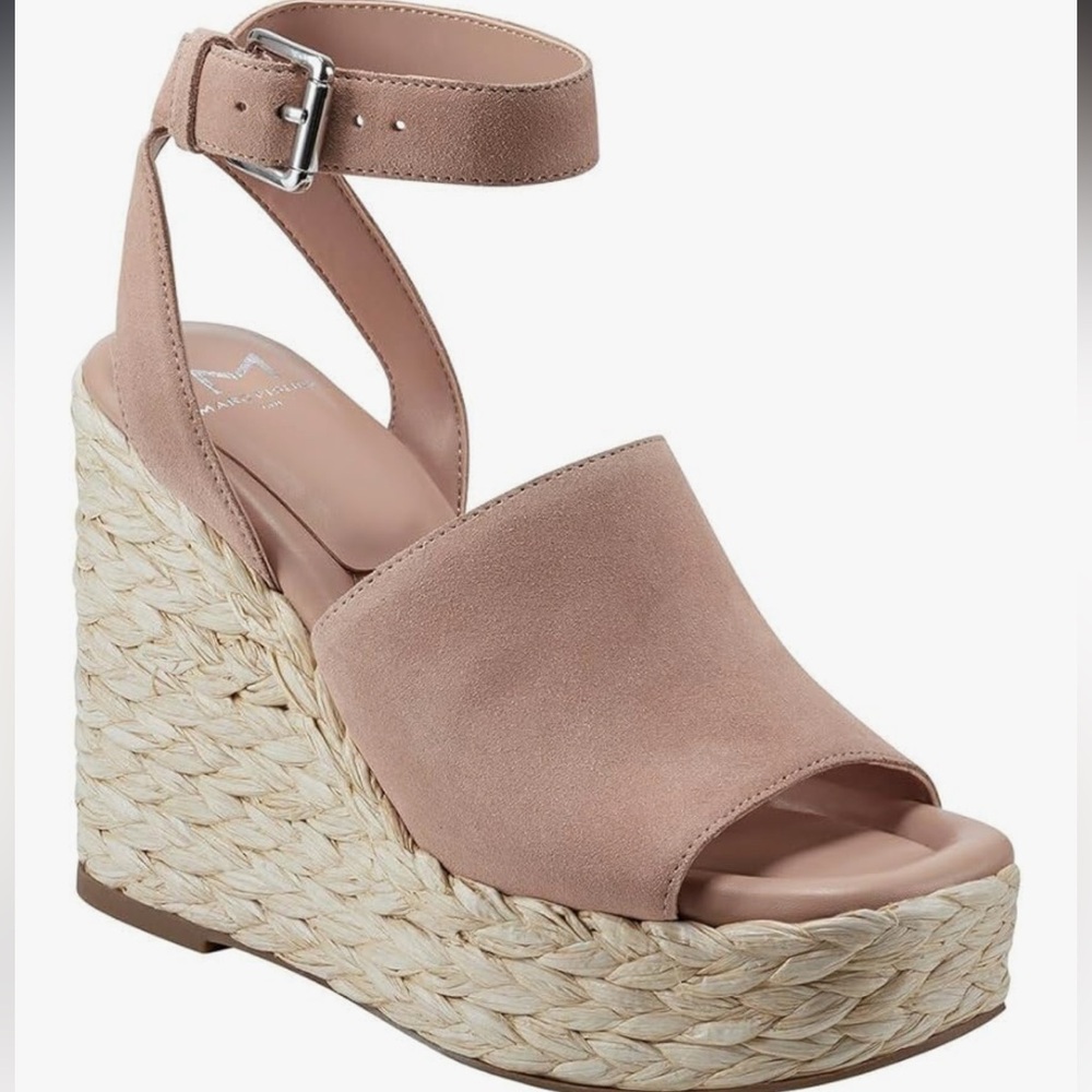 🌸 MARC FISHER 🌸 Nelly Espadrille Wedge Sandal  Peach Size: 8M
